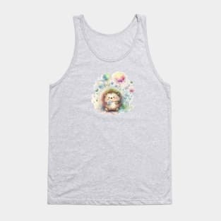 Hedgehog on a flower clearing Tank Top